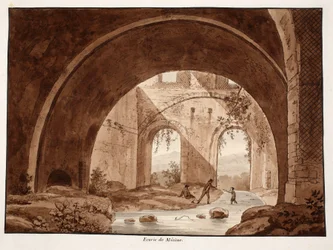 De stallen van de Villa Maecenas, 1833